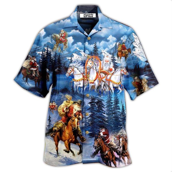 Horse And Santa Love Christmas - Hawaiian Shirt Jezsport.com