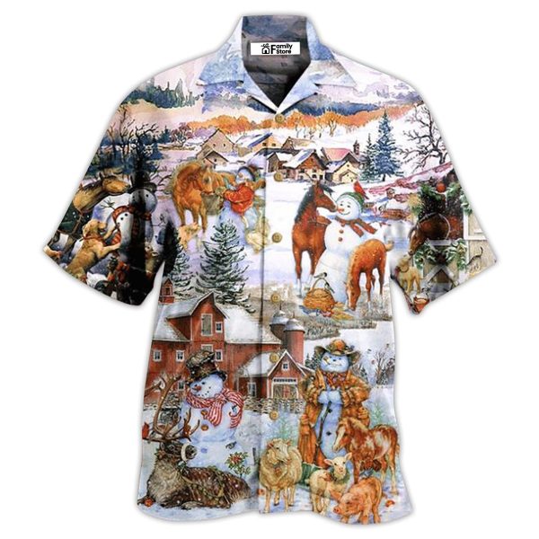 Horse Christmas Love Horse And Farm - Hawaiian Shirt Jezsport.com