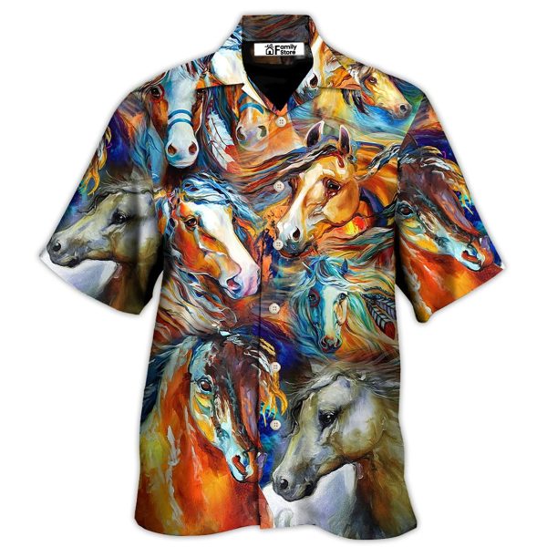 Horse Face Colorful Cool Art Style - Hawaiian Shirt Jezsport.com