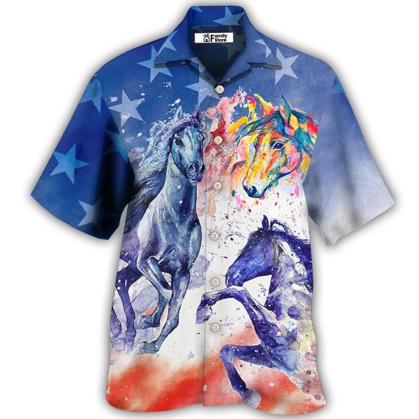 Horse Independence Day - Hawaiian Shirt Jezsport.com