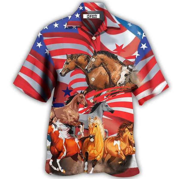 Horse Independence Day America - Hawaiian Shirt Jezsport.com