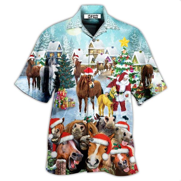 Horse Loves Christmas Very Happy - Hawaiian Shirt Jezsport.com