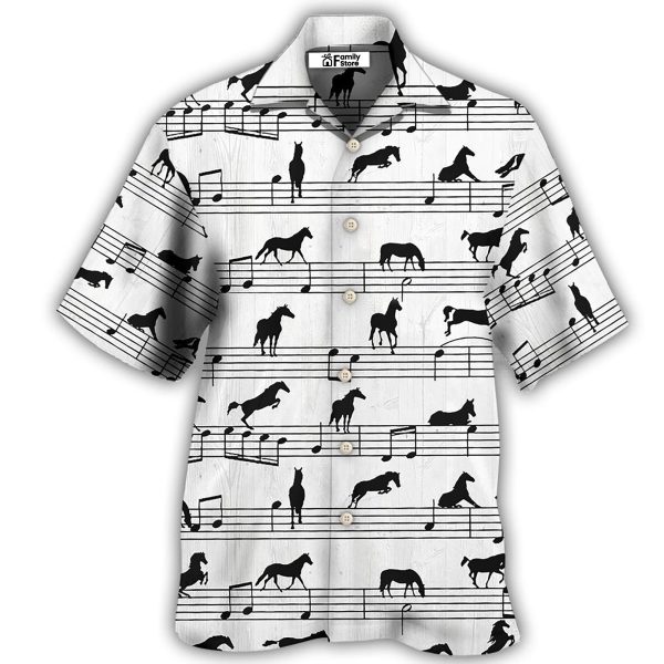 Horse Music Notes - Hawaiian Shirt Jezsport.com