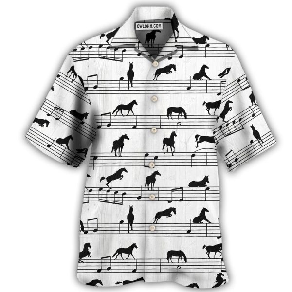 Horse Music Notes - Hawaiian Shirt Jezsport.com