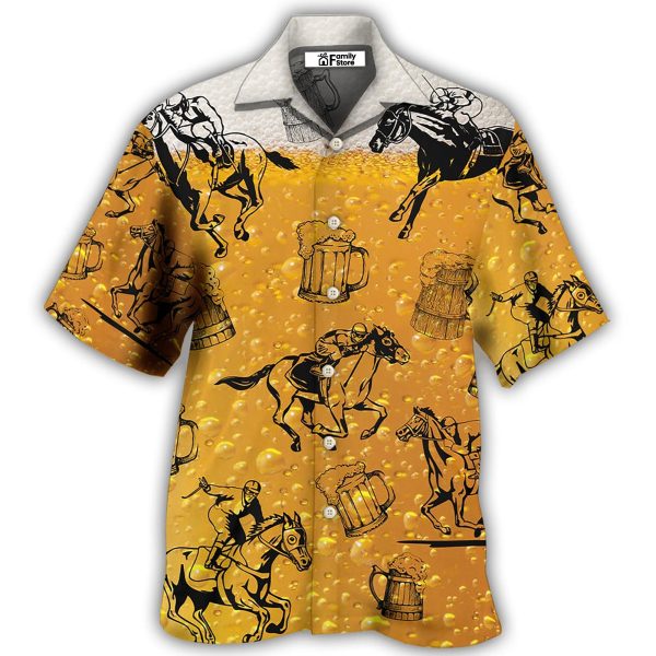 Horse Racing And Beer - Hawaiian Shirt Jezsport.com