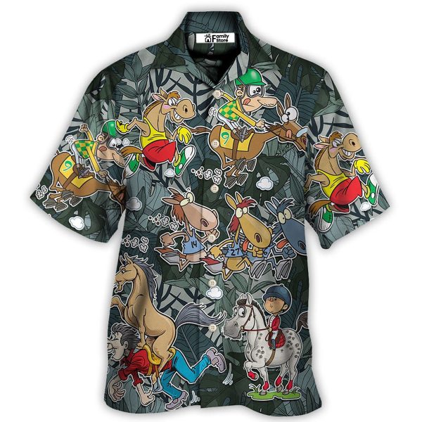 Horse Racing Funny Art - Hawaiian Shirt Jezsport.com