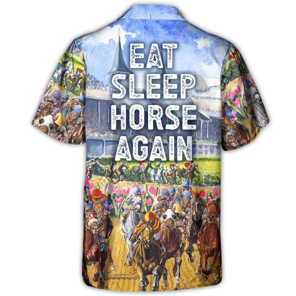 Horseback Riding Eat Sleep Horse Again - Hawaiian Shirt Jezsport.com