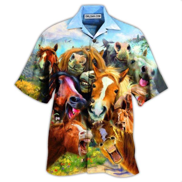 Horse Laughing Beautiful - Hawaiian Shirt Jezsport.com