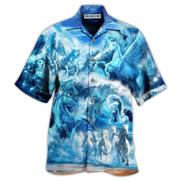 Horse Run To The Sea And Free The Souls - Hawaiian Shirt Jezsport.com