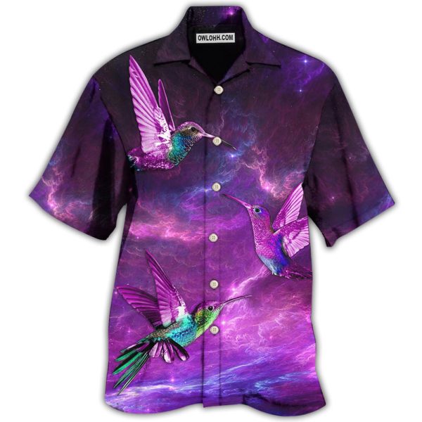 Hummingbird Love Sky In Purple - Hawaiian Shirt Jezsport.com