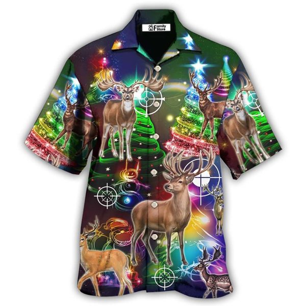 Hunting Deer Lover Amazing Merry Christmas - Hawaiian Shirt Jezsport.com