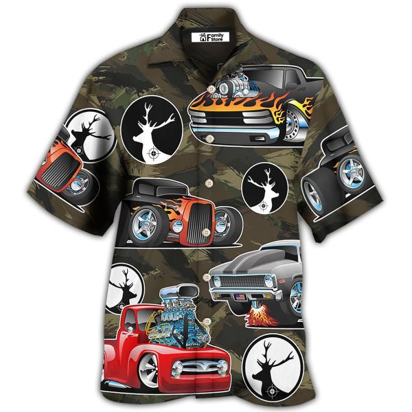 Hunting I Like Hot Rods And Hunting - Hawaiian Shirt Jezsport.com