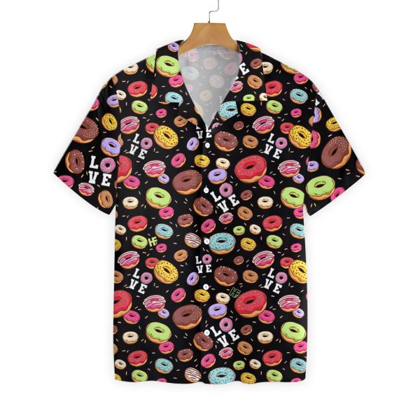 I Love Donut Black Hawaiian Shirt Jezsport.com