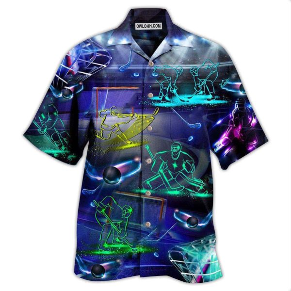 Ice Hockey Neon Art - Hawaiian Shirt Jezsport.com