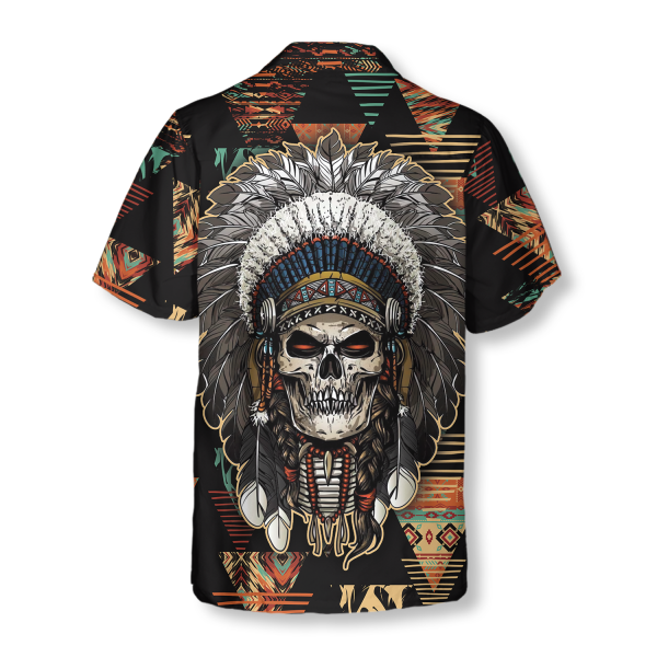 Indian Skull With Tribal Ethnic Pattern Hawaiian Shirt Jezsport.com