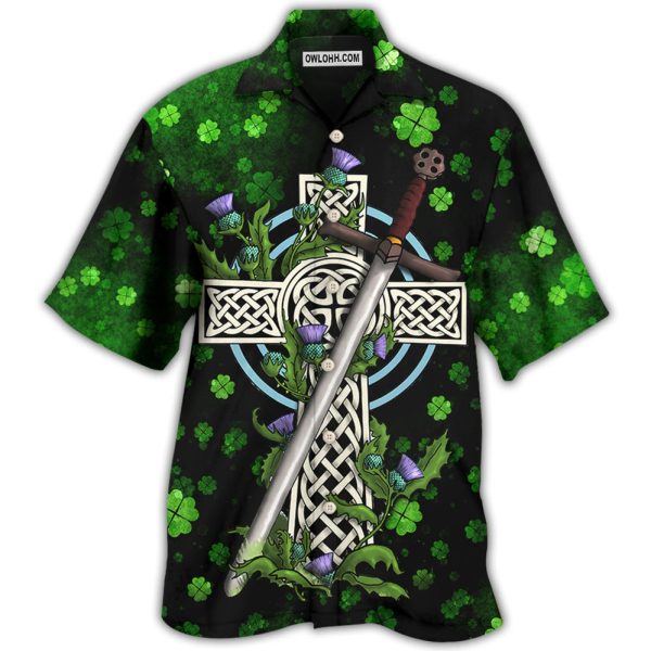 Irish Celtic Cross Irish By Blood - Hawaiian Shirt Jezsport.com