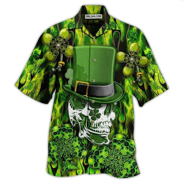 Irish Skull Enjoys Saint Patricks Day - Hawaiian Shirt Jezsport.com