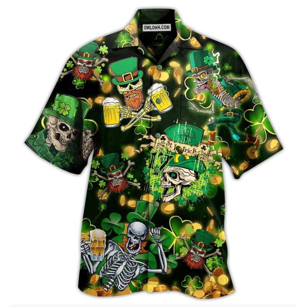 Irish Green Skull Love Beer - Hawaiian Shirt Jezsport.com