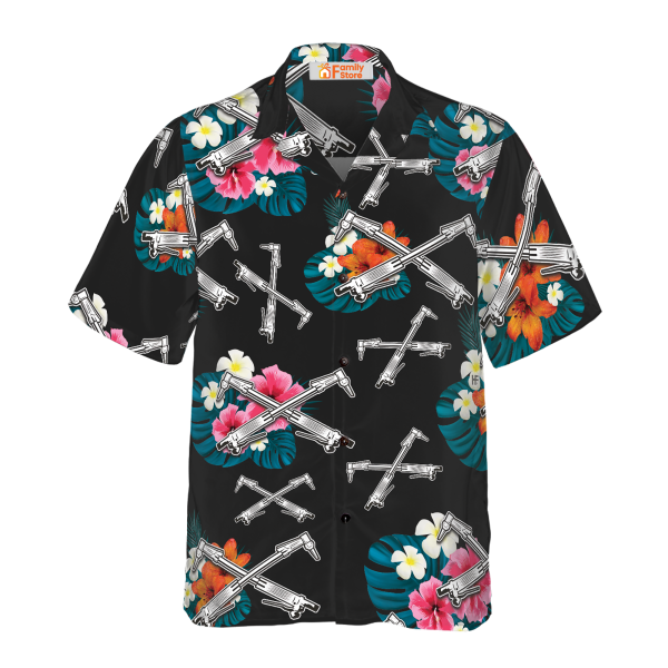 Ironworker Tropical In Black Hawaiian Shirt Jezsport.com