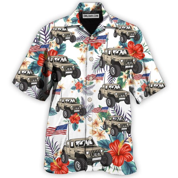 Jeep Independence Day Flower Style - Hawaiian Shirt Jezsport.com