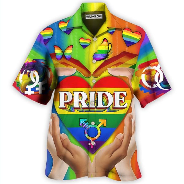 LGBT Pride Love Heart Style - Hawaiian Shirt Jezsport.com