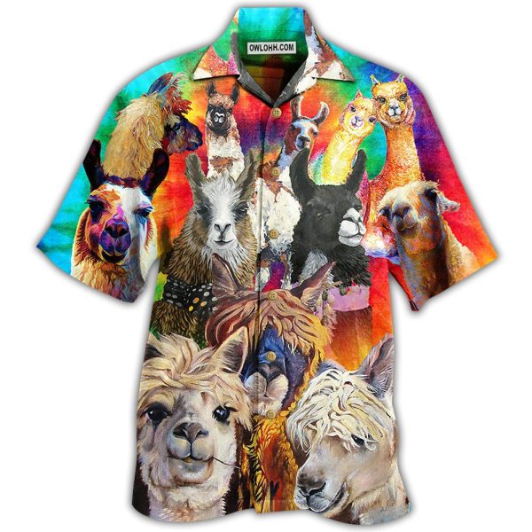 Lama Smile Happy Life - Hawaiian Shirt Jezsport.com