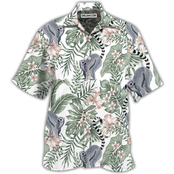 Lemur And Tropical Leaf - Hawaiian Shirt Jezsport.com