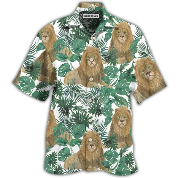 Lion So Cute Style With Tropical Leaf - Hawaiian Shirt Jezsport.com