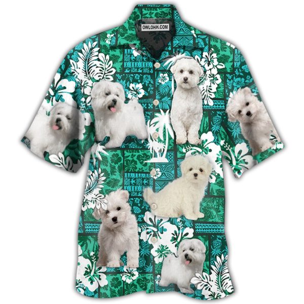 Maltese Dog Green Tropical Style - Hawaiian Shirt Jezsport.com