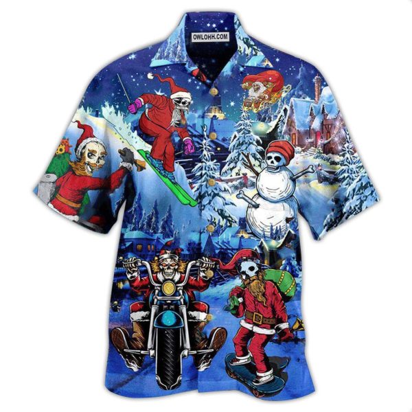 Christmas Merry Christmas With Skull - Hawaiian Shirt Jezsport.com