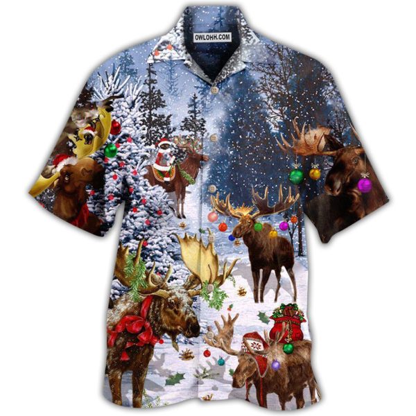 Christmas Merry Christ Moose - Hawaiian Shirt Jezsport.com