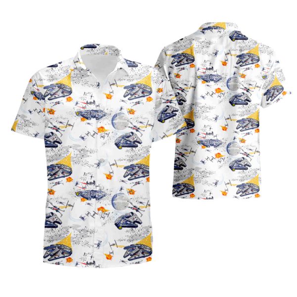 Millennium Falcon Star Wars Shirts Star Wars Beach Shorts Hawaiian Sleeve Shirts Hawaiian Shirts For Woman For Men summer shirt Jezsport.com