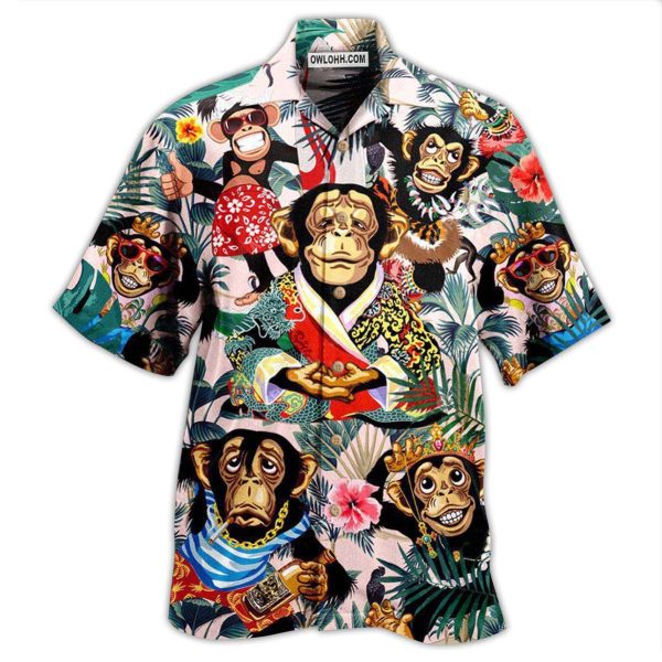 Monkey So Funny Smile Like A Monkey - Hawaiian Shirt Jezsport.com