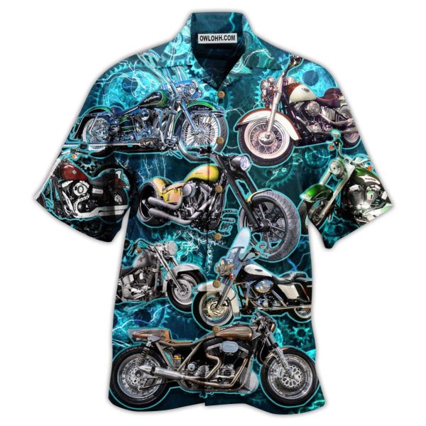 Motorcycle Love Life Blue Style - Hawaiian Shirt Jezsport.com