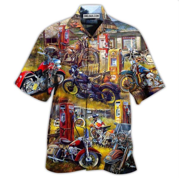 Motorcycle In The Field In The Sunset - Hawaiian Shirt Jezsport.com