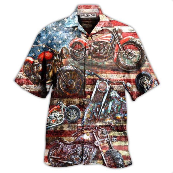 Motorcycle No Plans No Maps America - Hawaiian Shirt Jezsport.com