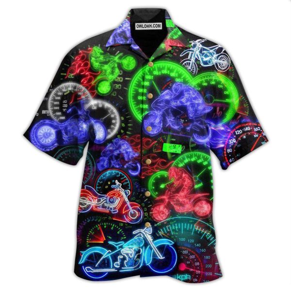 Motorcycle Ride Hard Or Stay Home Neon Light - Hawaiian Shirt Jezsport.com