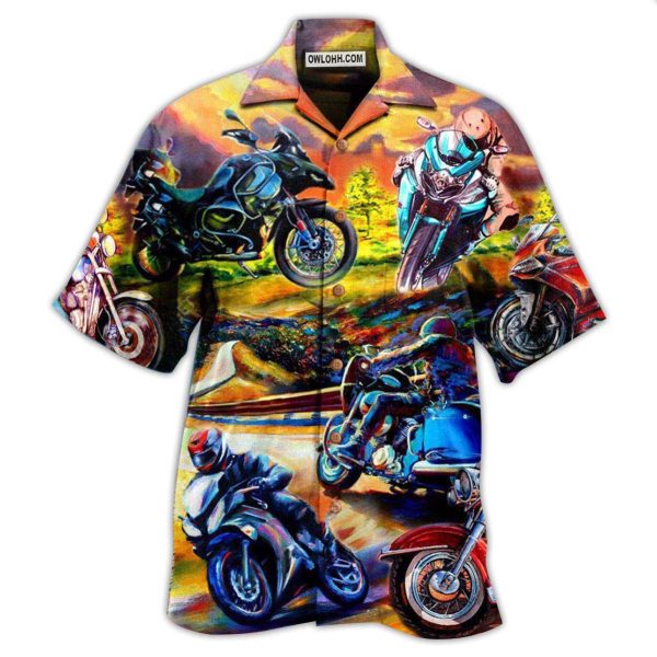 Motorcycle Under The Sunset Romantic - Hawaiian Shirt Jezsport.com