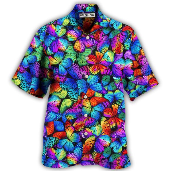 Butterfly Multi Bright Butterflies - Hawaiian Shirt Jezsport.com