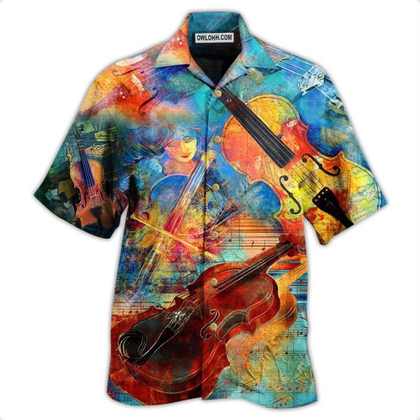 Violin Music Abstract - Hawaiian Shirt Jezsport.com