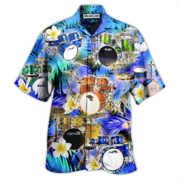 Drum Music Is Better With Drums And Plumerias - Hawaiian Shirt Jezsport.com