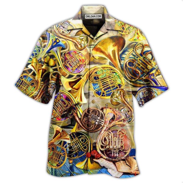 French Horn Music Is Life Itself - Hawaiian Shirt Jezsport.com