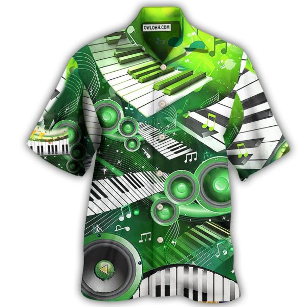 Piano Music Love Green Style - Hawaiian Shirt Jezsport.com