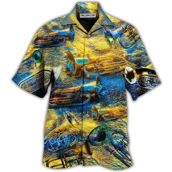 Saxophone Music Love Peace Life Yellow - Hawaiian Shirt Jezsport.com