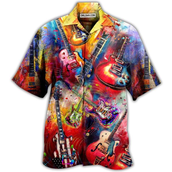 Guitar Music Mix Color Love Life Very Much - Hawaiian Shirt Jezsport.com