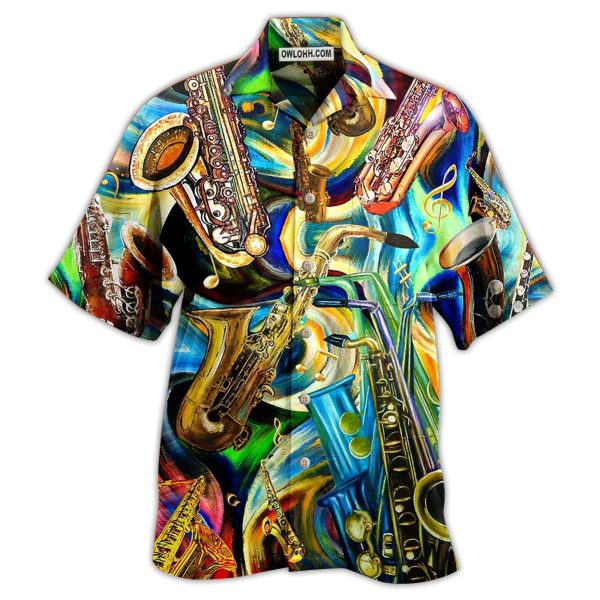 Saxophone Music Saxophone Is My Second Language - Hawaiian Shirt Jezsport.com