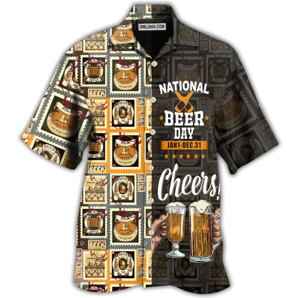 Beer National Beer Day Cheers - Hawaiian Shirt Jezsport.com