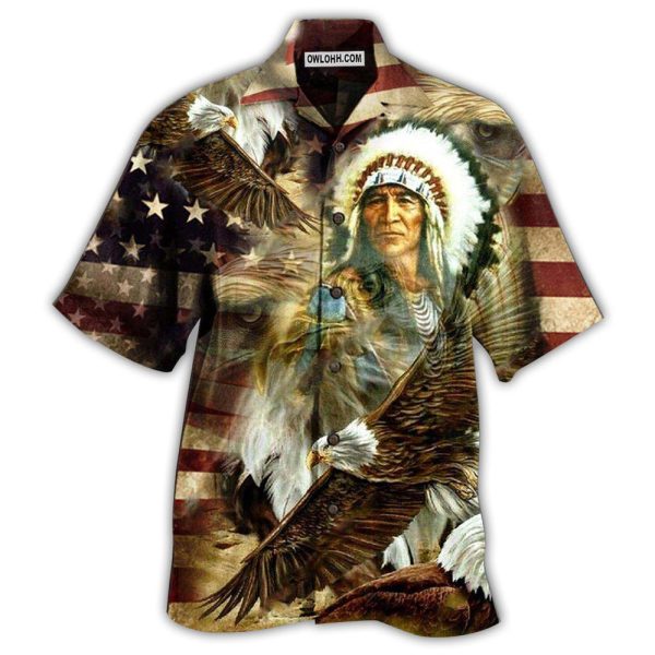 Native American Proud Eagle Cool - Hawaiian Shirt Jezsport.com