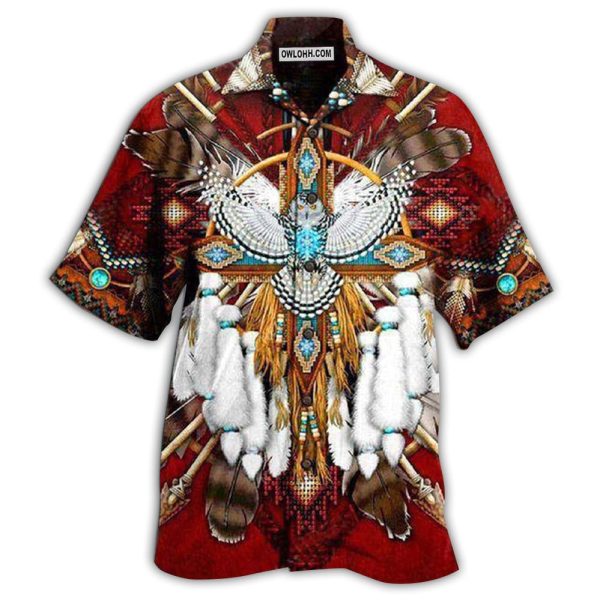 Native Dreamcatcher Sunset Red - Hawaiian Shirt Jezsport.com