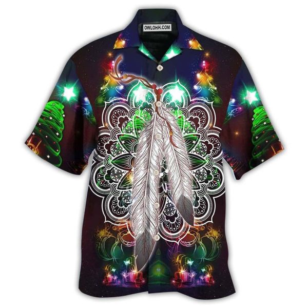 Native Feather Mandala Merry Christmas Stunning - Hawaiian Shirt Jezsport.com